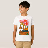 Schattigee graafmachine Kinder T-shirt - "Diggin'  (Voorkant volledig)
