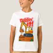 Schattigee graafmachine Kinder T-shirt - "Diggin' (Voorkant)