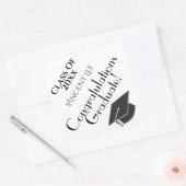 Schattigee Graduation Cap klasse van felicitaties Vierkante Sticker (Envelop)