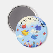 Schattigee Graduation Cap Toss Naam en jaar toevoe Magneet (Voorkant / Achterkant)