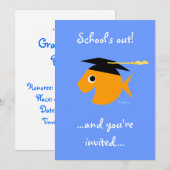 Schattigee Graduation Party Uitnodiging Goldfish o (Voorkant / Achterkant)