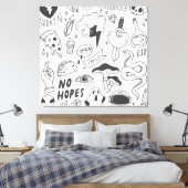 Schattigee Graffiti: Doodle Art Set. Canvas Afdruk (Insitu (Slaapkamer))