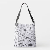 Schattigee Graffiti: Doodle Art Set. Crossbody Tas (Achterkant)