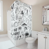 Schattigee Graffiti: Doodle Art Set. Douchegordijn (In situ)