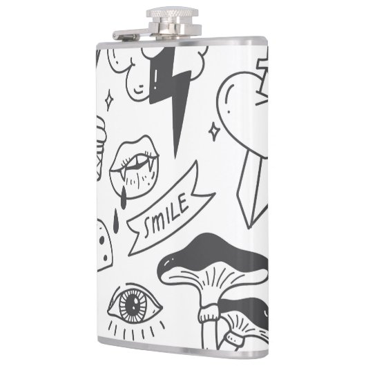 Schattigee Graffiti: Doodle Art Set. Heupfles (Links)