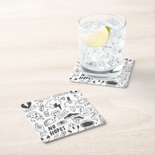 Schattigee Graffiti: Doodle Art Set. Kartonnen Onderzetters (Insitu)