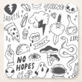 Schattigee Graffiti: Doodle Art Set. Kartonnen Onderzetters (Voorkant)