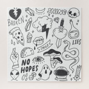 Schattigee Graffiti: Doodle Art Set. Legpuzzel