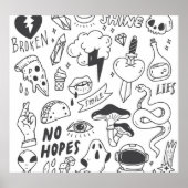 Schattigee Graffiti: Doodle Art Set. Poster (Voorkant)