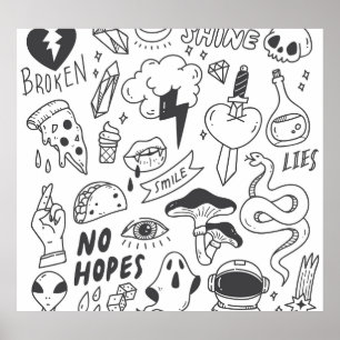 Schattigee Graffiti: Doodle Art Set. Poster