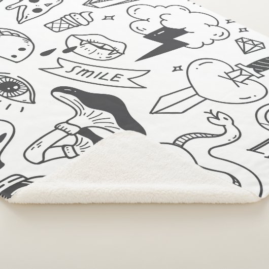 Schattigee Graffiti: Doodle Art Set. Sherpa Deken (3/4)