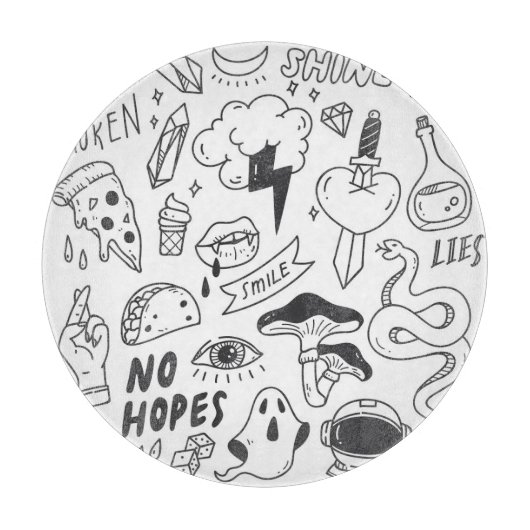 Schattigee Graffiti: Doodle Art Set. Snijplank (Voorkant)