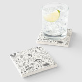 Schattigee Graffiti: Doodle Art Set. Stenen Onderzetter (Zijkant)