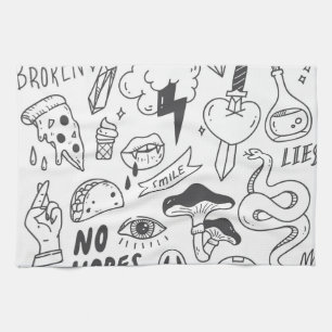Schattigee Graffiti: Doodle Art Set. Theedoek