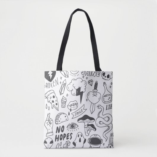 Schattigee Graffiti: Doodle Art Set. Tote Bag (Voorkant)