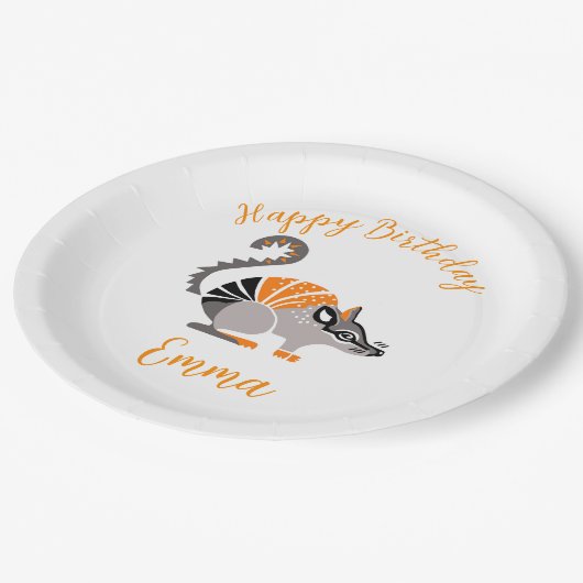Schattigee grafiek - NUMBAT- Wilde dieren- Feest Papieren Bordje (Gekanteld)