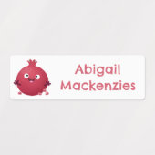 Schattigee granaatappel fruit cartoon gepersonalis labels (Design 1)