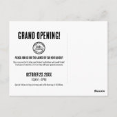 Schattigee Grand Opening Bakkerij Briefkaart (Achterkant)