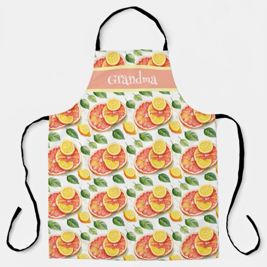 Schattigee grapefruit en citroenen Citrus geperson Schort (Voorkant)