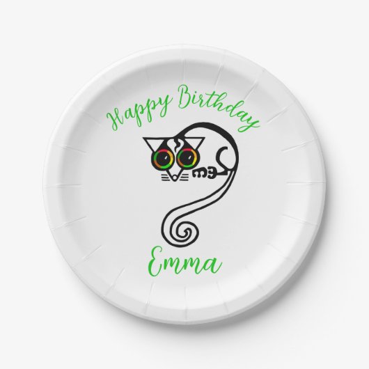 Schattigee graphic POSSUM - Happy Birthday- Feest Papieren Bordje (Voorkant)