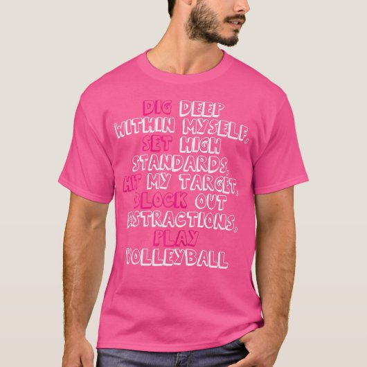 Schattigee Graphic Volleybal Speler T-shirt (Voorkant)