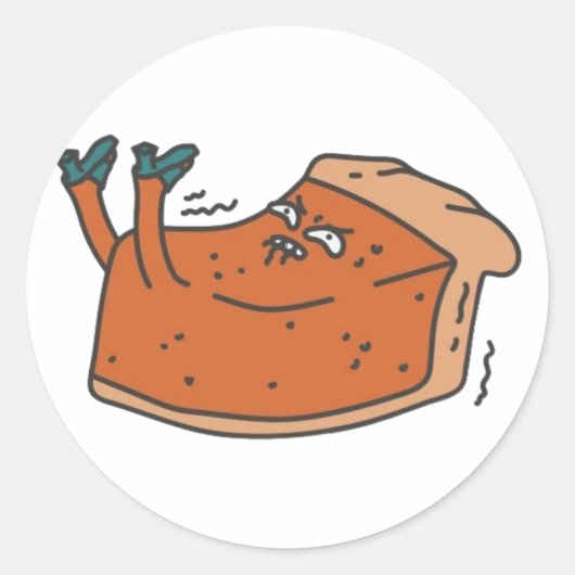 Schattigee grappige angstige pompoentaart - Grappi Ronde Sticker (Voorkant)