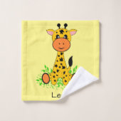 Schattigee grappige baby giraffe voor kinderen, op bad handdoek (Wasdoekje)