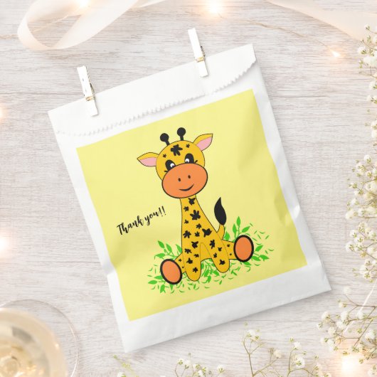 Schattigee grappige baby giraffe voor kinderen op bedankzakje (Geknipt)