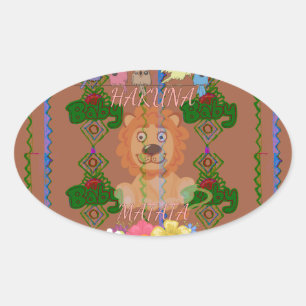 Schattigee Grappige Baby Lion King: Hakuna Matata  Ovale Sticker