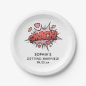 Schattigee Grappige Bachelorette Party Retro Bruil Papieren Bordje (Voorkant)