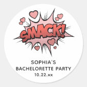 Schattigee Grappige Bachelorette Party Retro Bruil Ronde Sticker (Voorkant)