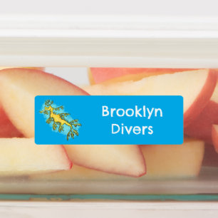 Schattigee Grappige Bladderige zee Dragon cartoon  Labels