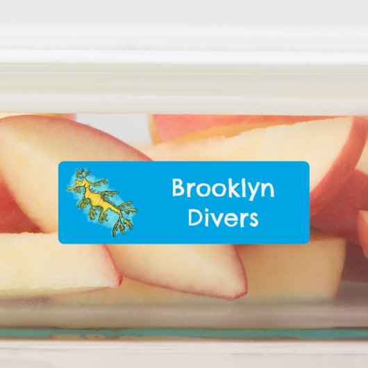 Schattigee Grappige Bladderige zee Dragon cartoon  Labels (Aangebracht)