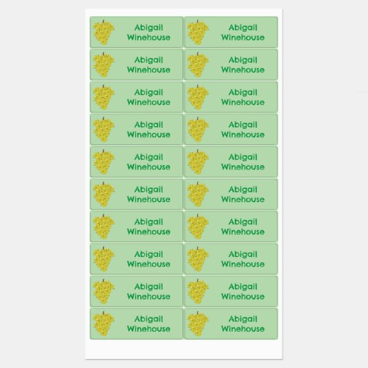 Schattigee grappige bos druiven cartoon gepersonal labels (Vel)