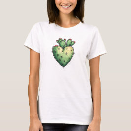 Schattigee Grappige Cactus Hart Valentijnsdag T-shirt