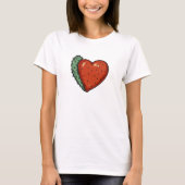 Schattigee Grappige Cactus Hart Valentijnsdag T-shirt (Voorkant)
