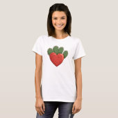 Schattigee Grappige Cactus Hart Valentijnsdag T-shirt (Voorkant volledig)