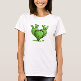 Schattigee Grappige Cactus Hart Valentijnsdag T-shirt