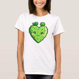 Schattigee Grappige Cactus Hart Valentijnsdag T-shirt