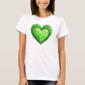 Schattigee Grappige Cactus Hart Valentijnsdag T-shirt (Voorkant)