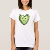 Schattigee Grappige Cactus Hart Valentijnsdag T-shirt (Voorkant)