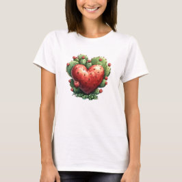 Schattigee Grappige Cactus Hart Valentijnsdag T-shirt