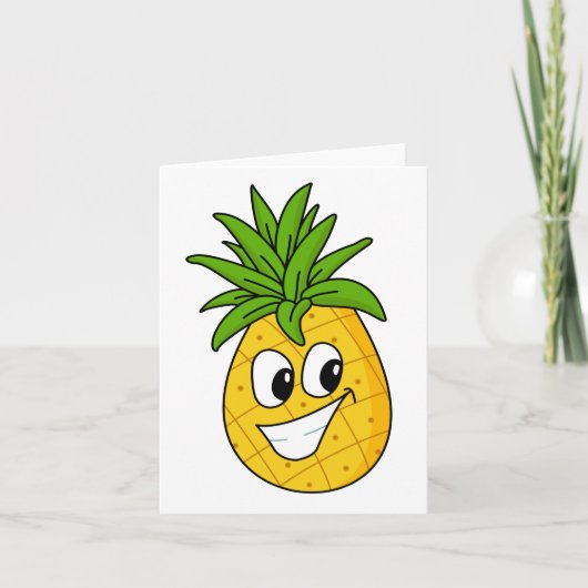 Schattigee Grappige Cartoon Ananas Generieke elk g Kaart (Voorkant)