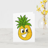 Schattigee Grappige Cartoon Ananas Generieke elk g Kaart (Gele Bloem)