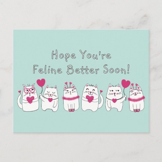 Schattigee Grappige Cartoon Cat Feline Beter Goed  Briefkaart (Voorkant)