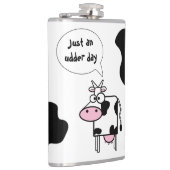 Schattigee Grappige Cartoon Koe Uier Dag Heupfles (Rechts)