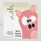 Schattigee Grappige Cartoon Roze Varken Verjaardag Kaart (Voorkant / Achterkant)