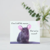Schattigee Grappige Cartoon Stijl Muis Bewegende A Aankondigingskaart (Staand voorkant)