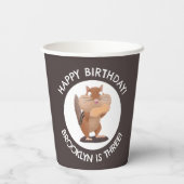 Schattigee grappige chipmunk cartoon gepersonalise papieren bekers (Achterkant)