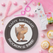 Schattigee grappige chipmunk cartoon gepersonalise papieren bordje (Feest)